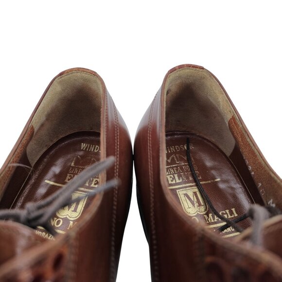 Exotic Bruno Magli Italy Brown Alligator Leather Oxfords Dress Shoes 10M Vintage - Picture 12 of 13